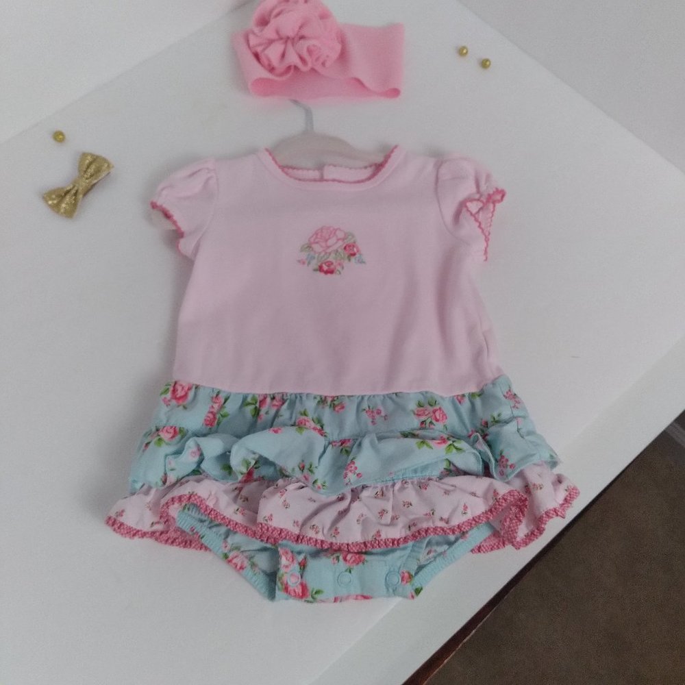 Pink and Blue Ruffle Onsie (12mo Baby girl) Carter's